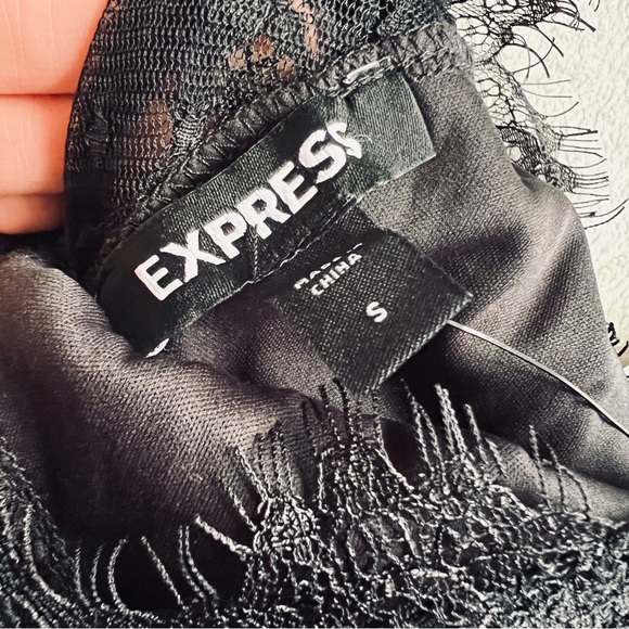 NWT Express Halter Lace Pieced Cutout Evening Cocktail Jumpsuit Solid Black - Picture 3 of 17